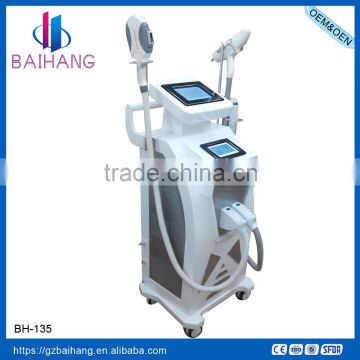 2016 Multi-function painless laser rf yag laser shr&e-light hair removal machine