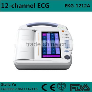 Digital 12-channel Touch screen color LCD Electrocardiograph Portable ECG EKG machine