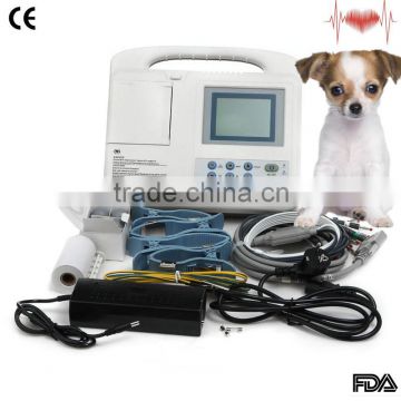 Digital 3-channel Vet Electrocardiograph Veterinary ECG EKG machine on sale