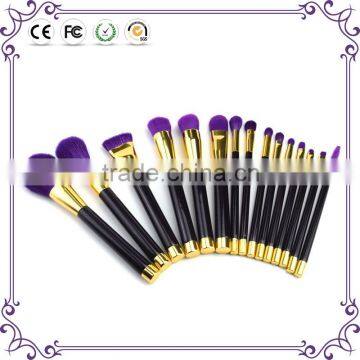 Top selling shining 15pcs custom logo makeup brushes cosmetic tools