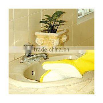 White scouring pad & sponge cleaning gloves