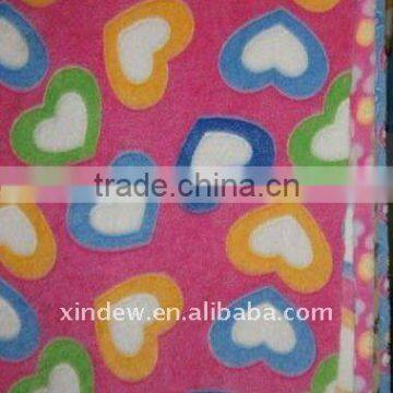 Printed coral fleece fabric