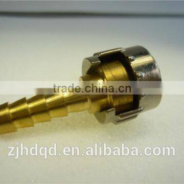 Brass straight hose barb fitting with cap