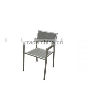 Outdoor polywood top brushed aluminum chair