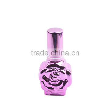 Unique Design Mini Rose Flower Shaped Colored Screw Spray Glass Bottle Empty Glass Perfume Spray Bottle photo-3