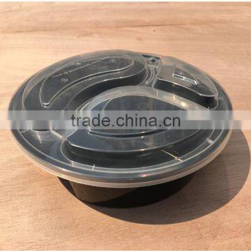1000ml Round 3 Divided Disposable Plastic Food Container Microwave Safe photo-4