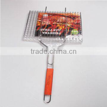 large BBQ grill basket grid meat clip