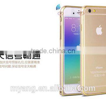 Mobile Phone Shell Hippocampal Buckle Double Color Arc Metal Bumper& Metal Back Cover Case for Iphone6/6plus photo-4