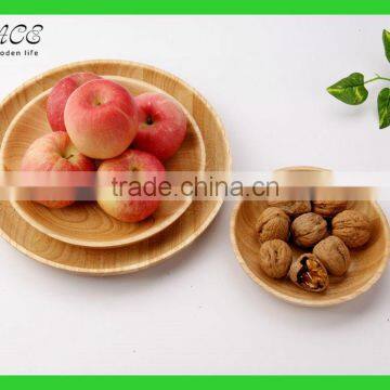 Custom Round Wood Plate Round Wood Serving Tray Round Wooden Service Plate photo-2