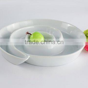 Hospitality Hotel Supply Candy Plate Round Porcelain Compartments Tray photo-3