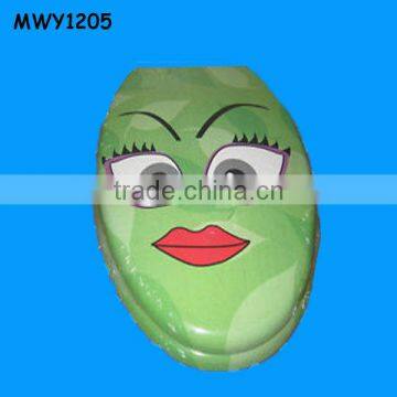 Green cartoon sexy lips Ceramic Toilet Seat Cover