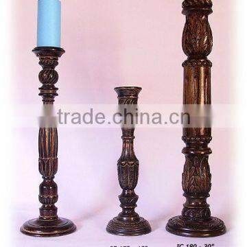 Wood piller candle stand, hand carved wooden candle holder, tall wooden candle holder, Wedding decoratiion candle holder