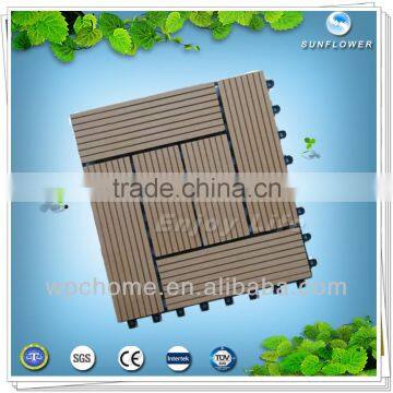 Anti-slip outdoor wpc deck floor covering with wood grain