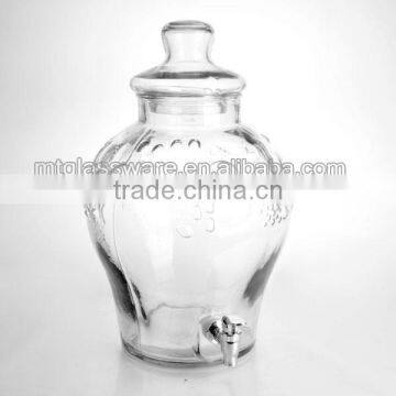 Large Size Machine Pressed Beverage Used Glass Dispenser With Tap photo-2