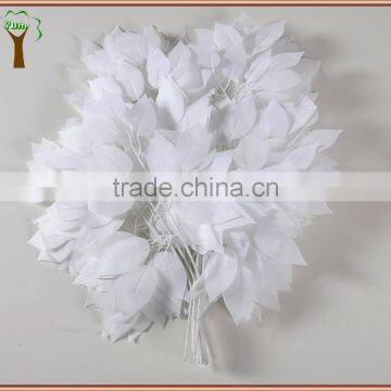 Fabric material artificial white ficus branch