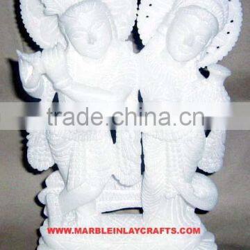 White Marble Radha Krishna God Murti