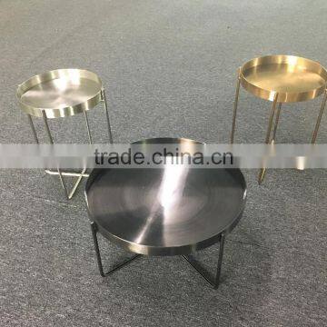 Online hot sales item furniture metal iron folding end side coffee table