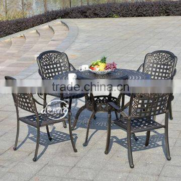 home garden aluminum casting dining table set furniture