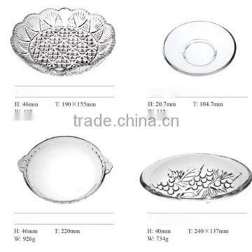 2014 New designed cheap wholesale clear glass plates