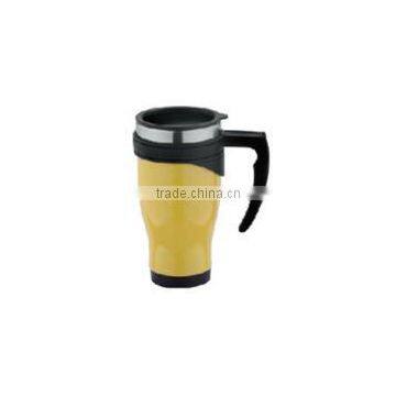 450ml Stainless Steel Inner Plastic Outer Steel Vacuum Cup/auto Mug/Travel Mugs/coffee Cup With Handle and Lid photo-4
