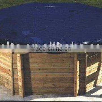 Above ground pool cover dust cover leaf cover with winch cable