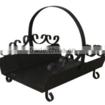 black iron log holder