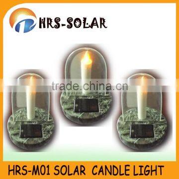 Outdoor Warm LED Candle Shape Solar Cemetery Lamp