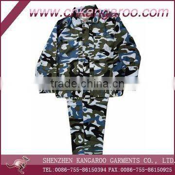 Men's 65% polyester 35% cotton woven navy Camouflage military uniform