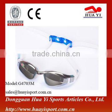 Silicone Design Mirrored Adult PC Lens Swim Goggles HuaYi Brand photo-2