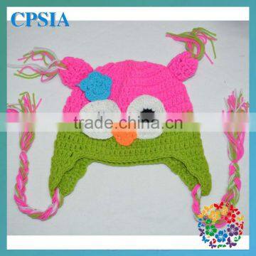 2014 Fancy Handmade Crochet Animal Baby Hats Caps 100 Wool Knitting winter Warm earflap Baby Beanie Hat