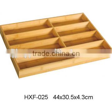 Bamboo utility drawer utensil organizer