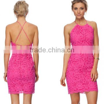 Halter-neck design woman dress for woman high fashion bandage dress