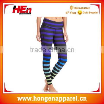 Hongen apparel Wholesale New Design Gym Leggings Color Combined Mesh Panel Yoga Pants