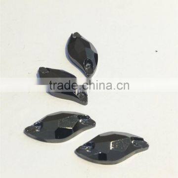 Leaf Shape Flat Back Crystal Sew on Stone Loose Rhinestone for Garment Accessories photo-2