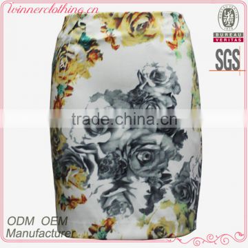 Summer/casual wear flower print tight fit hot tub skirt for women