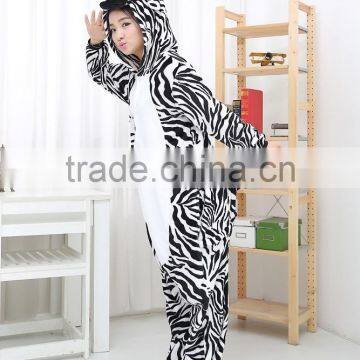 Flannel Cartoon Adult Animal Jumpsuit Animal Pajamas Jumpsuit Zebra Design photo-2
