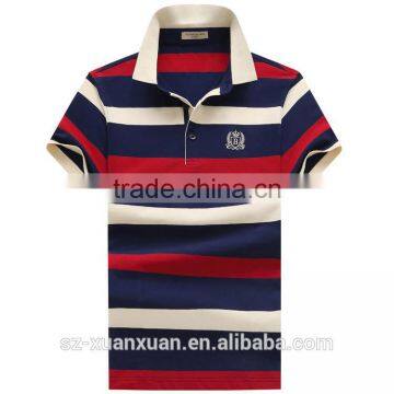 OEM wholesale men colorful stripe polo t-shirt cotton t-shirt for men