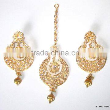 Dangler EARRINGS TIKA gold tone EARRINGS