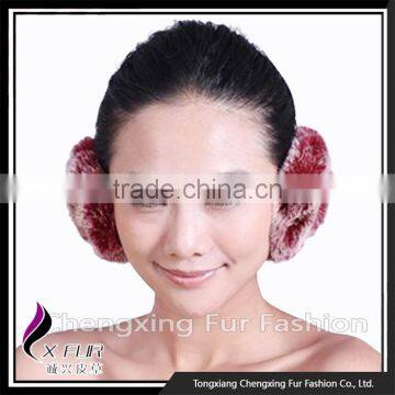 CX-EM-03F Fashion Cute Winter Rex Rabbit Fur Ear Muff photo-2
