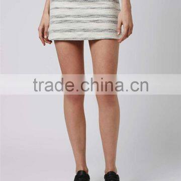 Latest Design Fashion Petite Stripe Boucle Skirt Woolen Mini Skirts Custom Made Fashion Skirt photo-4
