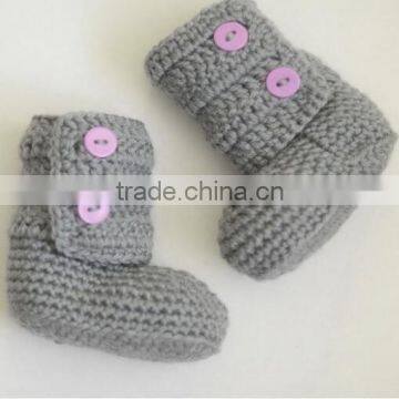 Autumn Winter Warm Crochet Wool Shoes Baby Newborn Knitted Booties