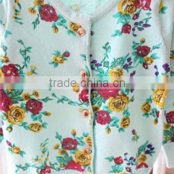 Baby Girl Flower Full Print Sweater Cardigan photo-4