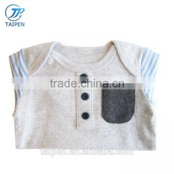 Wholesale Baby Boys Clothes Stripe Long Sleeve Baby Bodysuit With Pocket photo-4