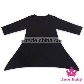 New Fashion Solid Black Girls Cotton Shirts Baby Girl Plain Long Sleeve Fall Shirt Boutique Dress Shirt Design For 0-6 Years photo-6