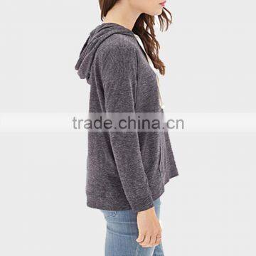 2015 Women Wear Gray Hoodie With Tie photo-2