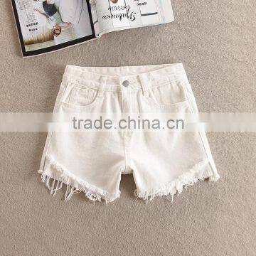Summer Fashion Irregular Females Washable and Loose Cowboy Shorts Hot Shorts With Macrame photo-5