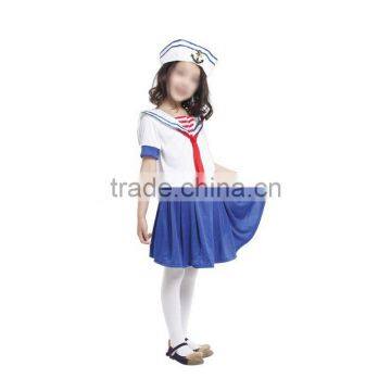 Hot sale cute kids navy dress grrls role play costume