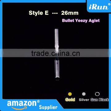 Customized Yeezy Shoelaces Metal Bullet Aglets - Gold&Silver&Gun Black Metal Tips - Bullet Shape Gold Metal Aglets photo-5