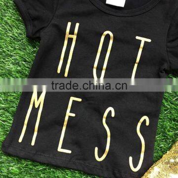 New Girls Spring Design Short Sleeves Outfits Girls Boutique Clothing Hot Mess With Skirts Girls Summer Sets With Accessoreis photo-2