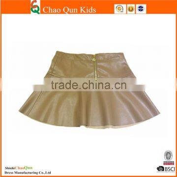Wholesale Summer Cheap Baby Girls Mini Kids Leather Skirt